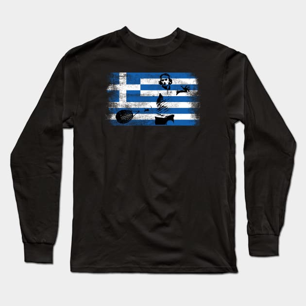 Stefanos Tsitsipas Greek Tennis - Greece flag Long Sleeve T-Shirt by vlada123